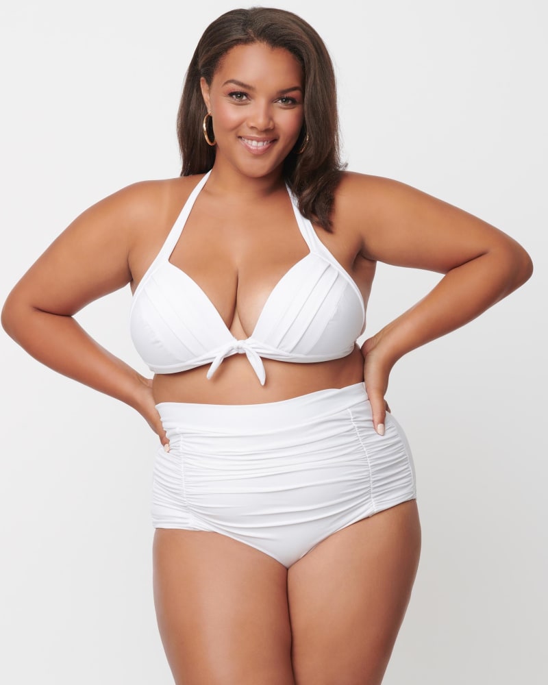 Plus size white bikini top top